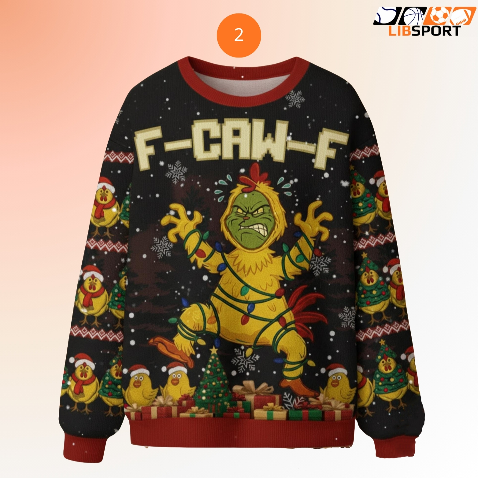 Ugly F Caw F Chicken Sweater, Funny Green Rooster Holiday Shirt, Humorous Xmas Gift For Him Her